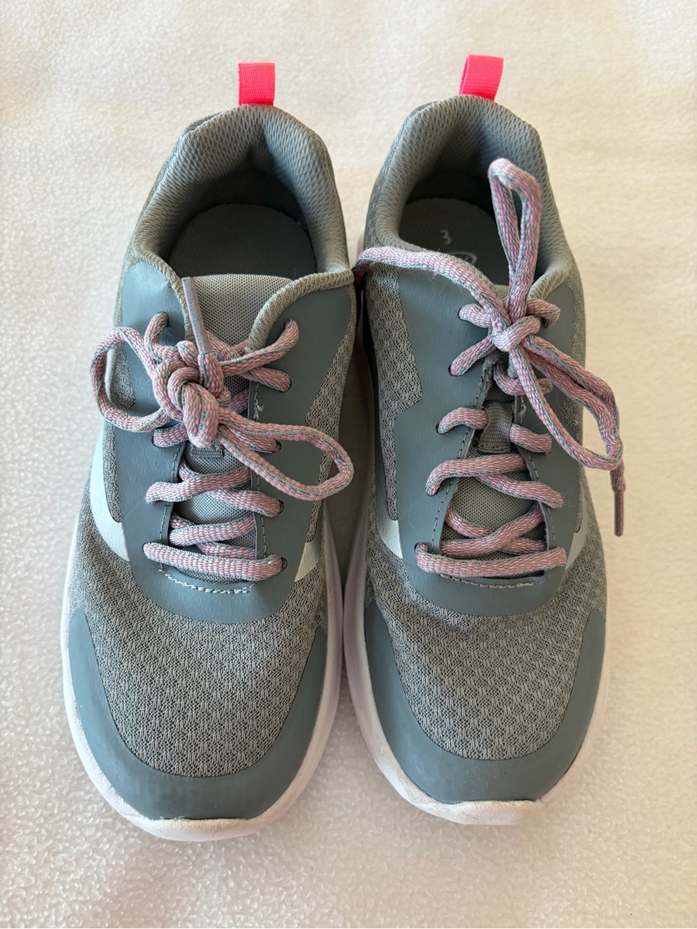 Athletic Gray & Hot Pink Sneakers